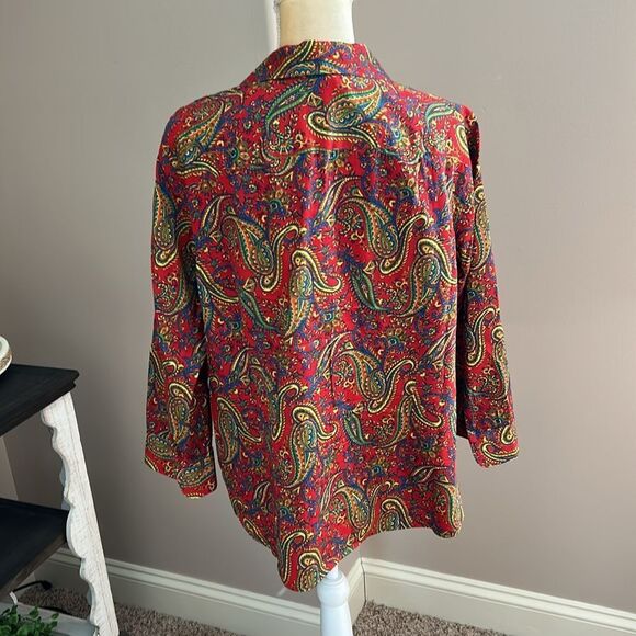 EUC Lauren Ralph Lauren PaisleyTop (size 1X) - Picture 7 of 9